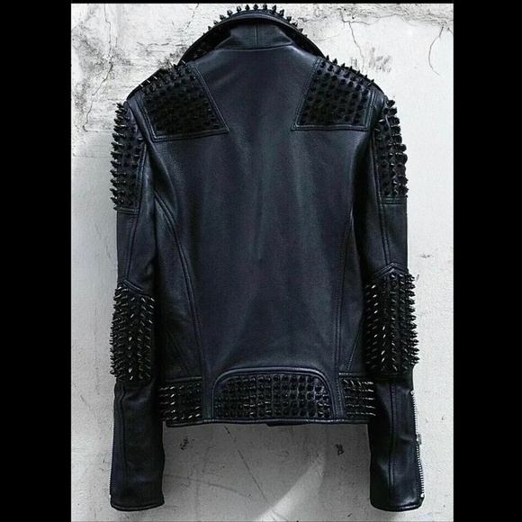 Custom Leather Studded Jacket - Picture 2 of 2